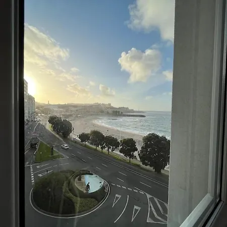 Primera Linea De Playa De Riazor A Coruña Exterior foto
